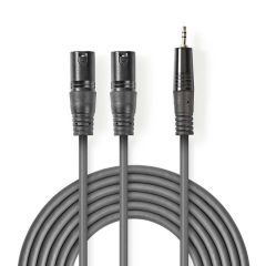 Cavo Audio XLR |2x Maschio a 3 Pin XLR-Maschio da 3,5 mm|3.0 m ND1175 Nedis