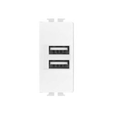 Alimentatore doppia presa USB 5V 2A Bianco compatibile Matix EL2047 
