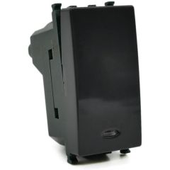 Deviatore con spia luminosa nero compatibile Vimar Plana EL2214 