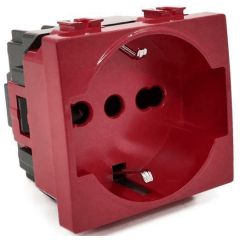 Presa schuko per segnalzione linea dedicata/emergenza rosso compatibile Vimar Plana EL2404 