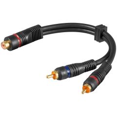 Cavo adattatore audio RCA femmina-2 RCA maschio a doppia schermatura F1580 Goobay