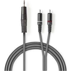 Stereo-Audiokabel 3,5-mm-Stecker auf 2 x Cinch-Stecker, 1,5 m ND9074 Nedis