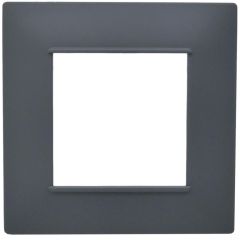 Placca 2 posti antracite Soft Touch compatibile Vimar Plana EL2416 