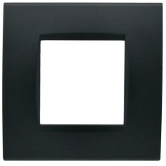 Placca 2 posti nera Soft Touch compatibile Living International EL3231 