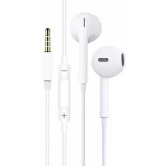 Cuffie auricolari con microfono 1.2m jack audio 3.5mm bianche JD008 F2420 Jokade