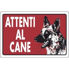 Cartello segnaletico attenti al cane 30x20cm WB1924 