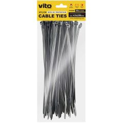 Fascettte fermacavi autobloccanti nere 4.8X250mm - 100 pezzi EL1309 Vito