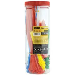 Assortimento di fascette fermacavo autobloccanti varie misure e colori - 300 pezzi EL189 