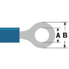 Connettore Fast On 5.3 mm 9.5 mm Occhiello - Capicorda - PVC Blu - 50 pezzi EL650 FATO