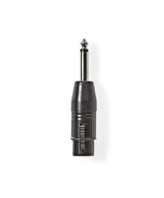 Adattatore XLR Mono - Femmina a 3 Pin XLR - Maschio da 6,35 mm - Nero ND2655 Nedis