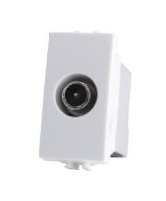 Pass-through TV socket 4.5x2x3cm White compatible Vimar Plana EL1984 