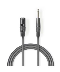 Cavo Audio XLR Bilanciato Maschio a 3 Pin XLR-Maschio da 6,35mm 1.5m ND4986  Nedis