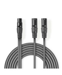 Cavo Audio XLR Bilanciato 2x Maschio a 3 Pin XLR-Femmina a 3 Pin XLR 1.5m ND4988 Nedis