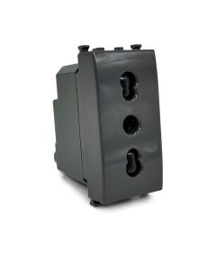 Vimar-kompatible schwarze bivalente Steckdose EL2144 