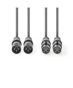 Cavo Audio XLR Bilanciato 2x Maschio a 3 Pin- 2x Femmina a 3 Pin 5m ND8055 Nedis