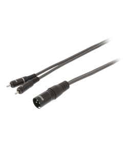 Cavo Stereo XLR 3p (M) - 2x RCA Maschio 5m Grigio Scuro WB1150 Sweex