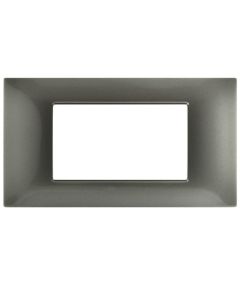 Placca in tecnopolimero 4P grigio scuro compatibile Vimar EL1069 