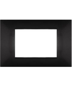 4-seater black plate compatible with Vimar Plana EL1049 