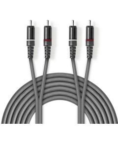 Nedis 5m nickel-plated stereo audio cable 2x male RCA ND1468 Nedis