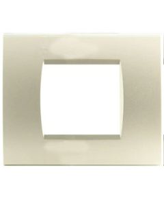 2-gang champagne-colored technopolymer plate compatible with Living International EL2117 