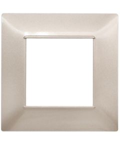 2-gang champagne-colored technopolymer plate compatible with Vimar Plana EL1903 
