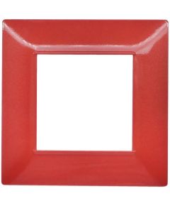 2-gang technopolymer plate in coral red color compatible with Vimar Plana EL002 
