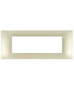 7-gang sand-colored technopolymer plate compatible with Vimar Plana EL003 