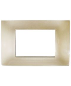 3-gang sand-colored technopolymer plate compatible with Vimar Plana EL004 
