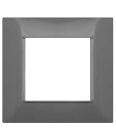 Placa de tecnopolímero gris oscuro de 2 elementos compatible con Vimar Plana EL005 