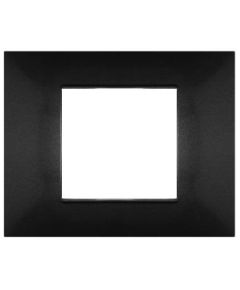 2-gang black technopolymer plate compatible with Vimar Plana EL1334 