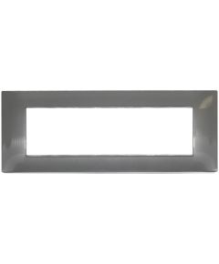 Placca in tecnopolimero 7 posti color grigio scuro compatibile Vimar Plana EL422 