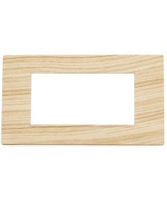 Fir-colored 4-gang technopolymer plate compatible with Vimar Plana EL574 