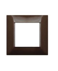 2-gang technopolymer plate in bronze color compatible with Vimar Plana EL673 