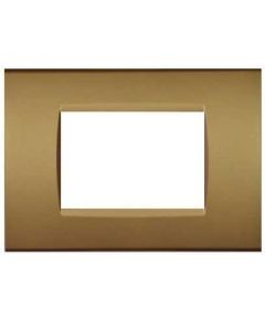 3-gang sand-colored technopolymer plate compatible with Living International EL1537 