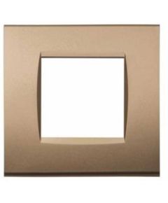 2-gang sand-colored technopolymer plate compatible with Living International EL2110 