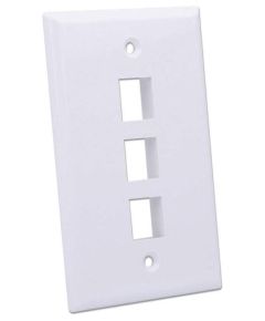 Placca per frutti keystone 3 posti bianca Intellinet P1451 Intellinet