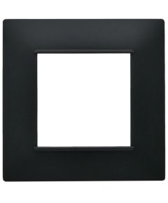Vimar Plana compatible 2-place black Soft Touch cover plate EL2405 