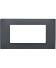 Placca 4 posti antracite Soft Touch compatibile Vimar Plana EL3103 