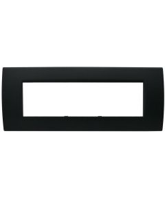 Placca 7 posti nero Soft Touch compatibile Living International EL3189 