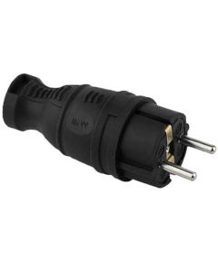 Vito black rubber schuko plug  EL3166 Vito