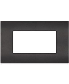 Placca 4 posti nero compatibile Vimar Arké EL357 