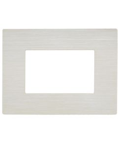 Placca bianco perla spazzolato 3 posti compatibile Living International EL2472 