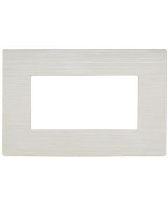 Placca bianco perla spazzolato 4 posti compatibile Living International EL2488 