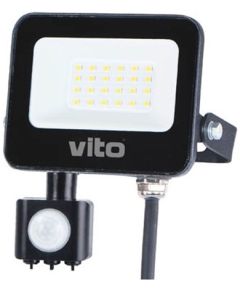 Faro LED da esterno con sensore PIR 20W 2000Lm luce fredda 6000K IP65 EL3185 Vito