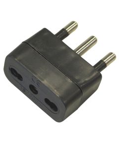 16A power socket adapter with 10 / 16A bypass - Black EL845 
