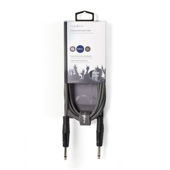 Stereo Audio Cable | 2x 6.35 mm male - 3.5 mm male | 5.0 m | Grey ND4890 Nedis