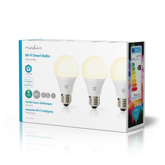 Lampadina LED Smart Wi-Fi Bianco caldo E27 confezione da 3 pezzi ND9050 Nedis