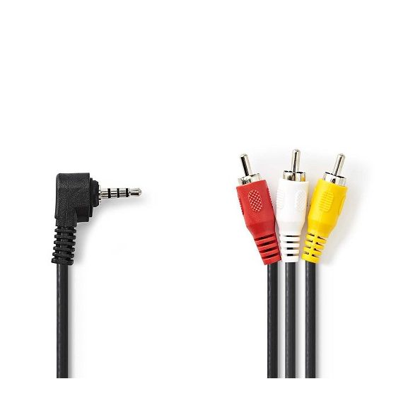 Cavo AV da 3,5 mm | AV maschio da 3,5 mm - 3x RCA maschio | 2m | Nero ND3158 Nedis