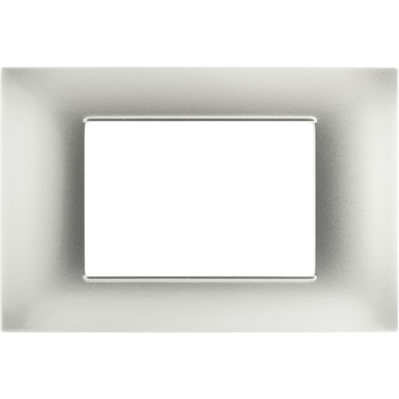 Placca 3P Tecnopolimero 12x8cm Argento compatibile Vimar Plana EL1960 