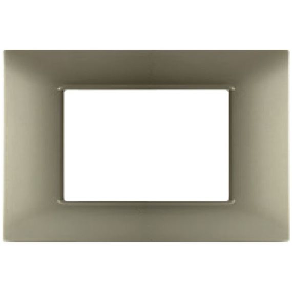Placca 3P Tecnopolimero 12x8cm Champagne compatibile Vimar EL1962 
